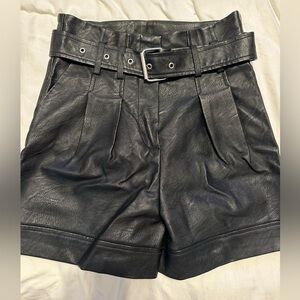 Topshop Faux Leather Shorts